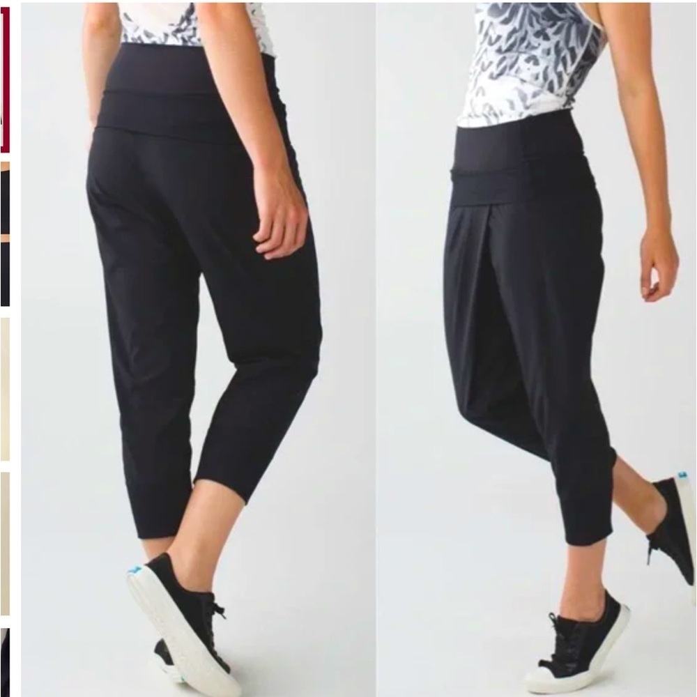 LULULEMON Dance To Yoga Pant black Size 4 cropped Jogger Harem Pants